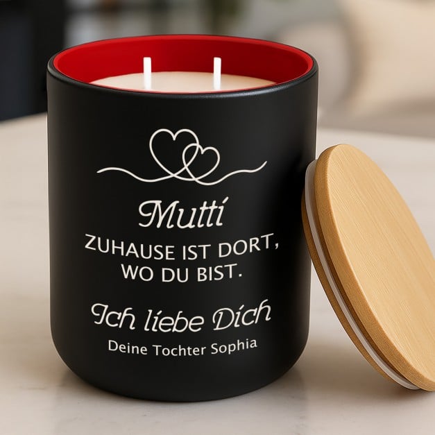 Die Soja-Duftkerze mit Gravur für Ihre Mutter zum Muttertag