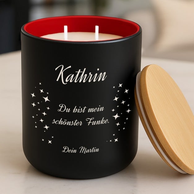 Die Soja-Duftkerze mit Gravur für Ihre weltbeste Ehefrau zum Hochzeitstag