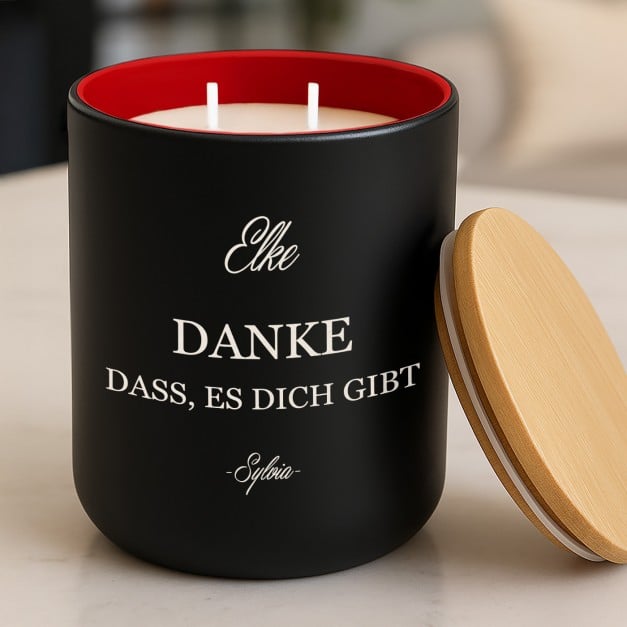 Die Soja-Duftkerze mit Gravur für sie als Dankeschön