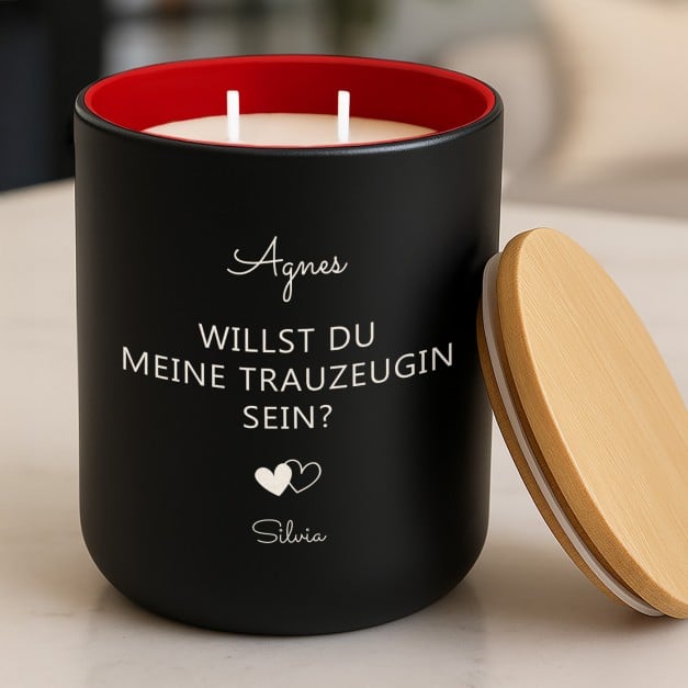 Die Soja-Duftkerze mit Gravur für sie Freundin Schwester Trauzeugin