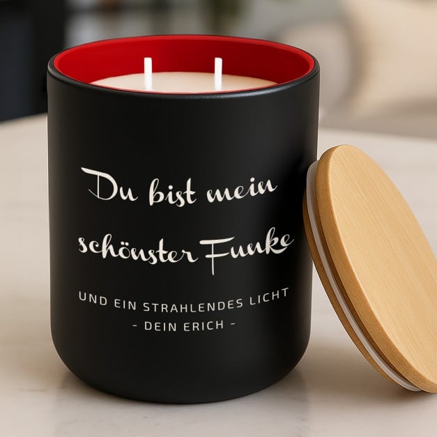Die Soja-Duftkerze mit Gravur für Ihre Frau zum Valentinstag