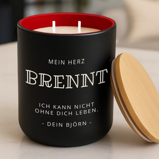 Die Soja-Duftkerze mit Gravur für Ihre Ehefrau zum Geburtstag