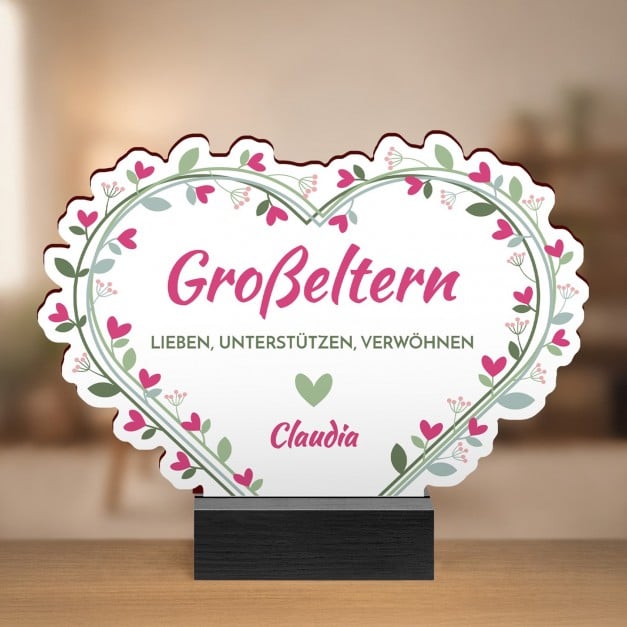 Holz-Statuette mit Aufdruck für Ihre Großeltern