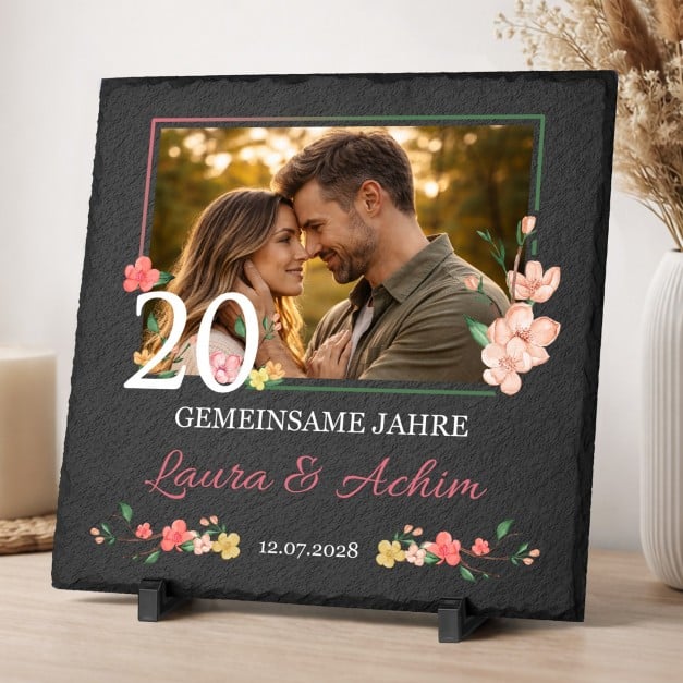 Schieferplatte mit Aufdruck für Ihre Ehefrau Ihren Ehemann zum 20. Hochzeitstag