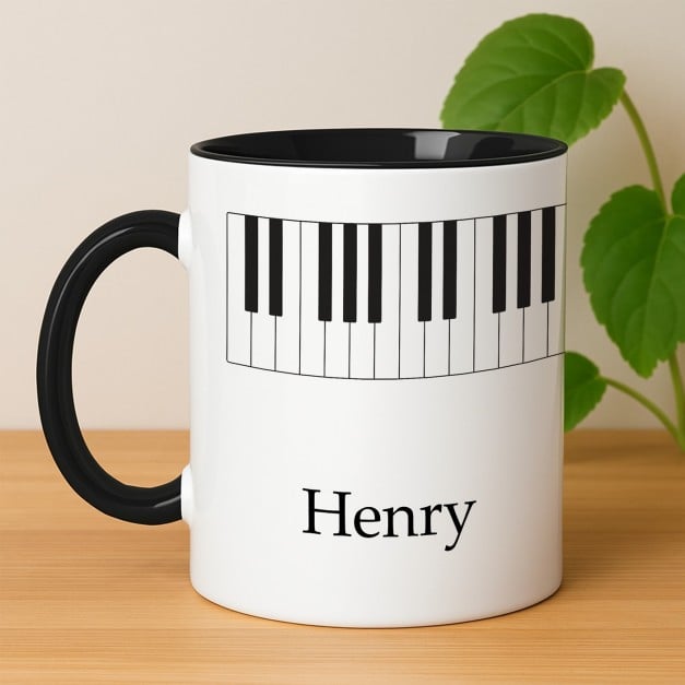 Kaffeebecher mit Aufdruck Weiß/Glänzend Innen Schwarz für einen Tonkünstler, Musiker