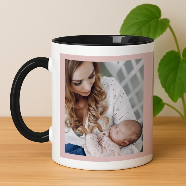 Kaffeebecher mit Foto Weiß/Glänzend Innen Schwarz zum ersten Muttertag