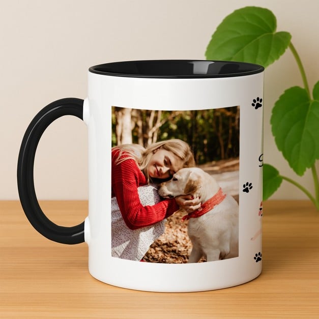 Kaffeebecher mit Foto Weiß/Glänzend Innen Schwarz für eine Hundemama