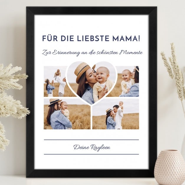 Personalisiertes Wandbildposter mit eigenem Foto für Ihre Mama