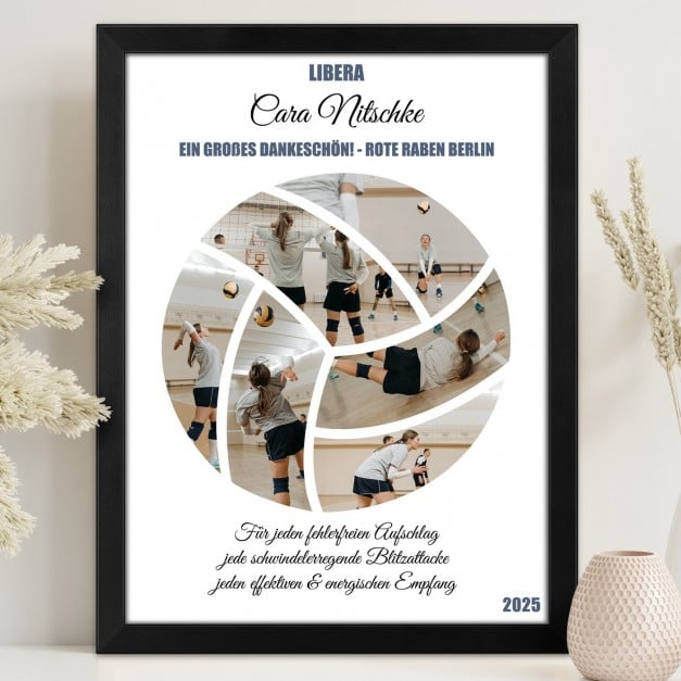 Personalisiertes Wandbildposter mit eigenem Foto für eine Volleyballerin