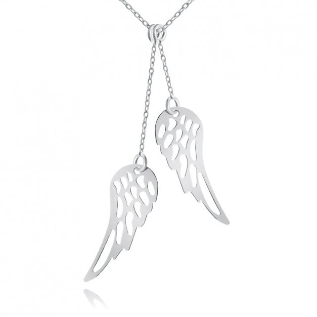 Damenhalskette aus 925er Sterlingsilber mit Engelsflügeln in exklusiver Geschenkbox mit Gravur