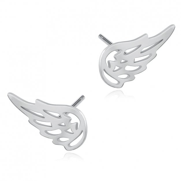 Damen Flügel Ohrstecker aus 925er Silber in exklusiver Geschenkbox mit Gravur
