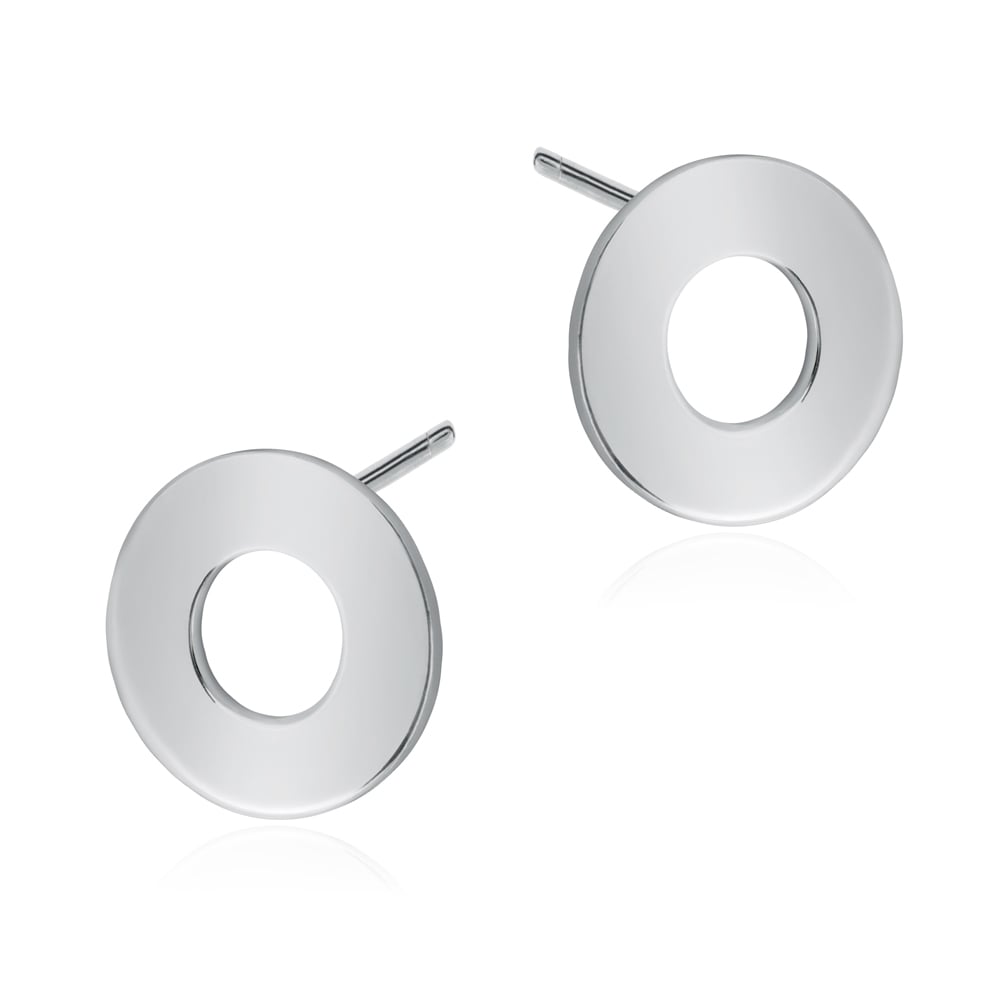 Damen Kreis Ohrstecker aus 925er Silber in exklusiver Geschenkbox mit Gravur