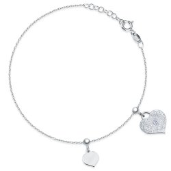 Infinity Damenarmband mit zwei Herzen aus 925er Sterlingsilber in exklusiver Geschenkbox mit Gravur
