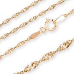 Singapurkette für Frauen oder Männer 4 aus 925er Gold in exklusiver Geschenkbox mit Gravur