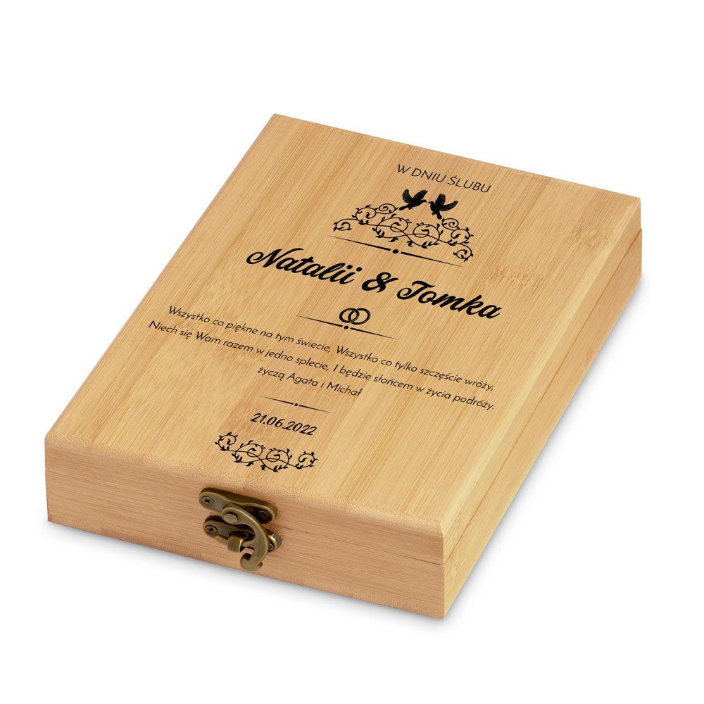 4er Weinzubehör-Set mit Aufdruck für ein Paar zur Trauung Tauben