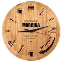 Bambus Wanduhr mit Aufdruck für einen Bruder Partygänger zum 18. Geburtstag