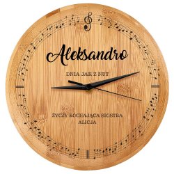 Bambus Wanduhr mit Aufdruck für eine Schwester, Musikerin, Künstlerin