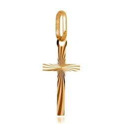 La Luce Kreuzanhänger mit Strahlen aus 333er Gold in exklusiver Geschenkbox mit Gravur