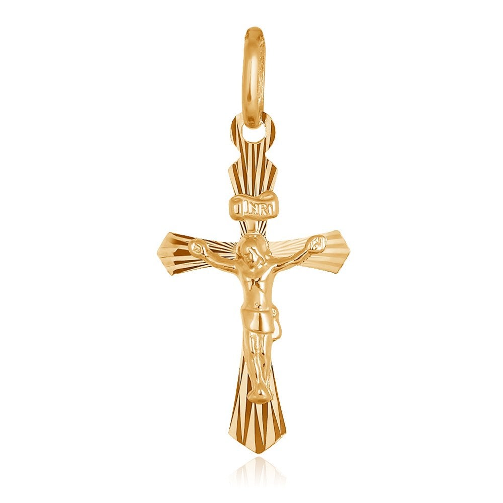 La Luce Kreuzanhänger mit Jesus Christus aus 333er Gold in exklusiver Geschenkbox mit Gravur