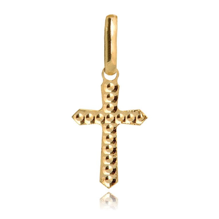 Kreuz-Anhänger aus 585er Gold in exklusiver Geschenkbox mit Gravur