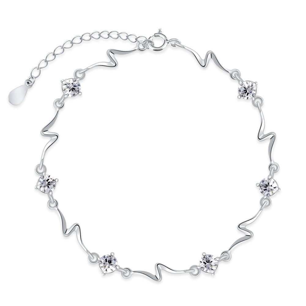 Damen Armband mit Zirkonias aus 925er Silber in exklusiver Geschenkbox mit Gravur
