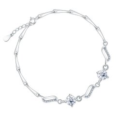 Glamour Damen Armband mit Zirkonias aus 925er Silber in exklusiver Geschenkbox mit Gravur