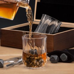 Whisky Steine Set mit 2 Gläsern in Holzbox mit Gravur als Hochzeitsdankeschön