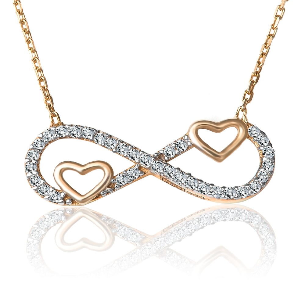 Glamour Promi Damenhalskette mit Unendlichkeitsanhänger aus 333er Gold in exklusiver Geschenkbox mit Gravur
