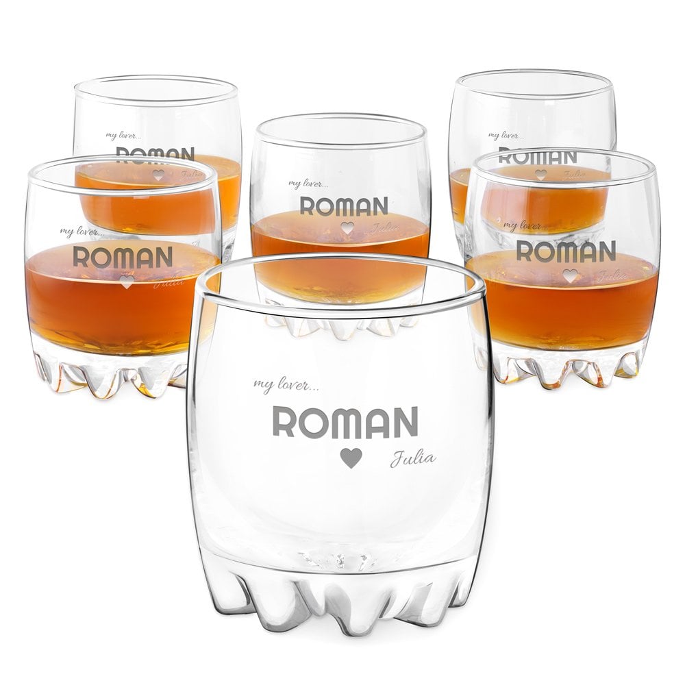 Sylvana 6er Whisky Gläser Set mit Gravur für ihn zum Valentinstag