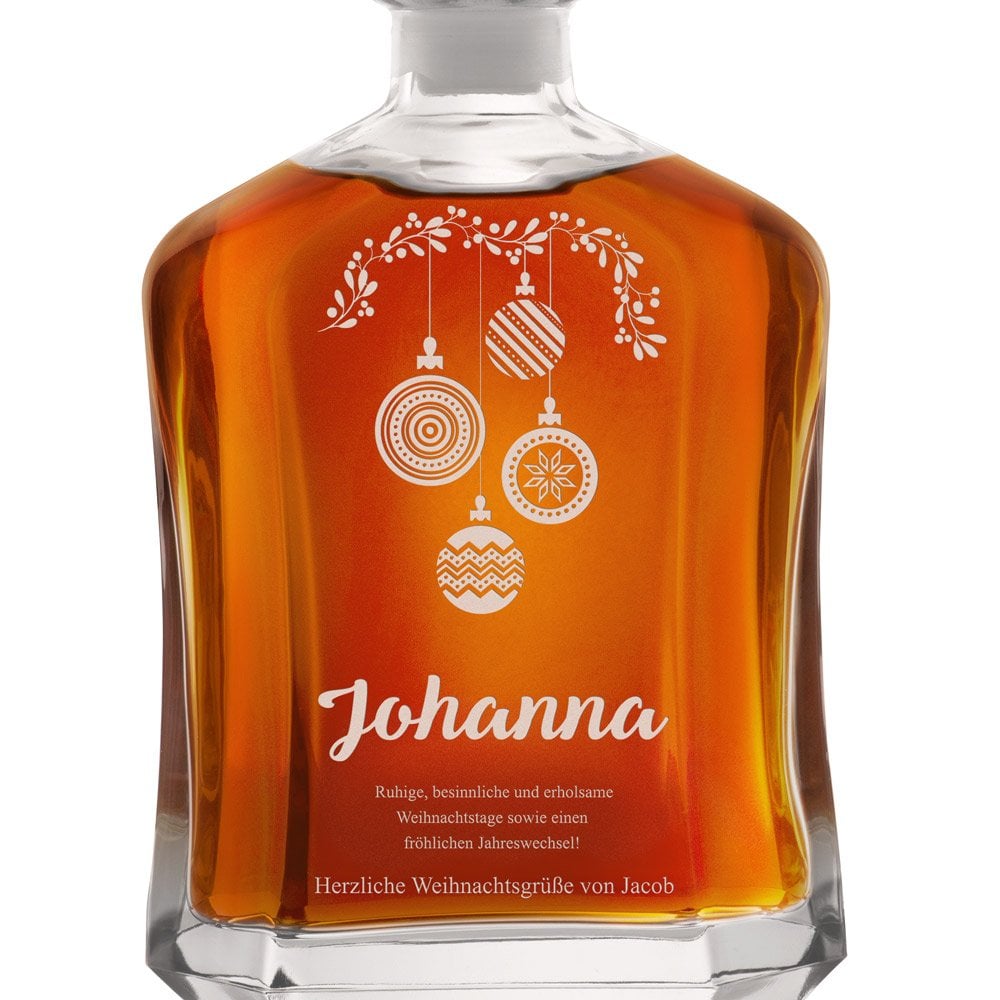 Whisky Karaffe mit eingravierter Widmung für sie zu Weihnachten