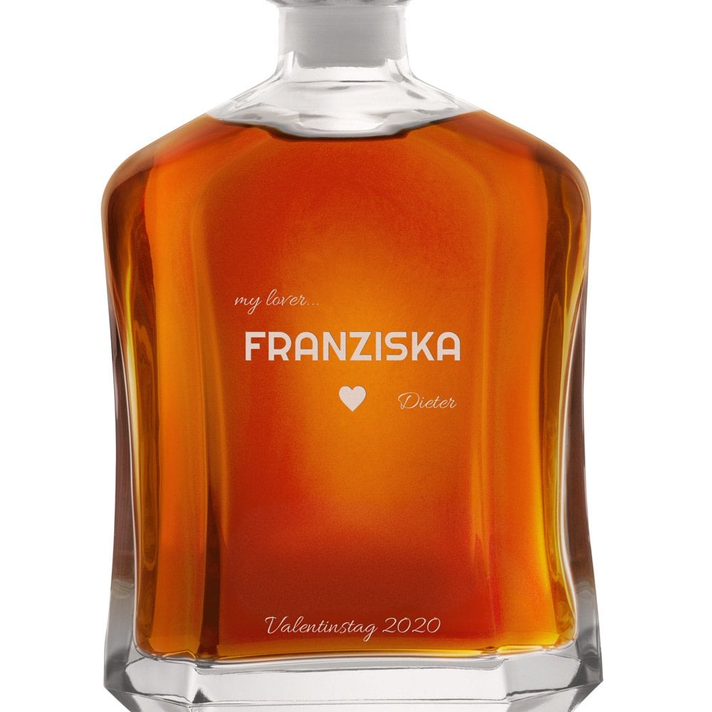 Whisky Karaffe mit Gravur für Ihren Freund, Verlobten, Ehemann zum Valentinstag oder Hochzeitstag