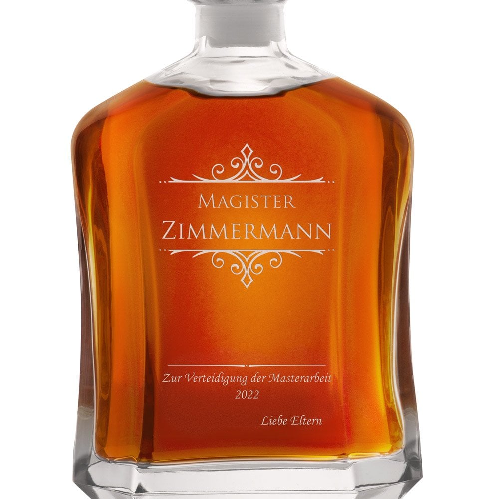 Whisky Karaffe mit Gravur für einen Magister