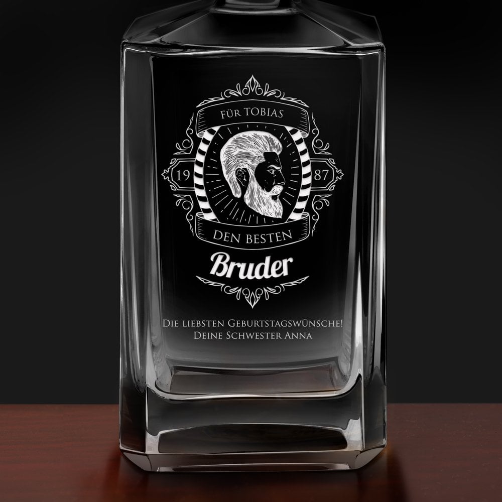 Bourbon Whisky Karaffe mit Gravur für Ihren Bruder zum Geburtstag