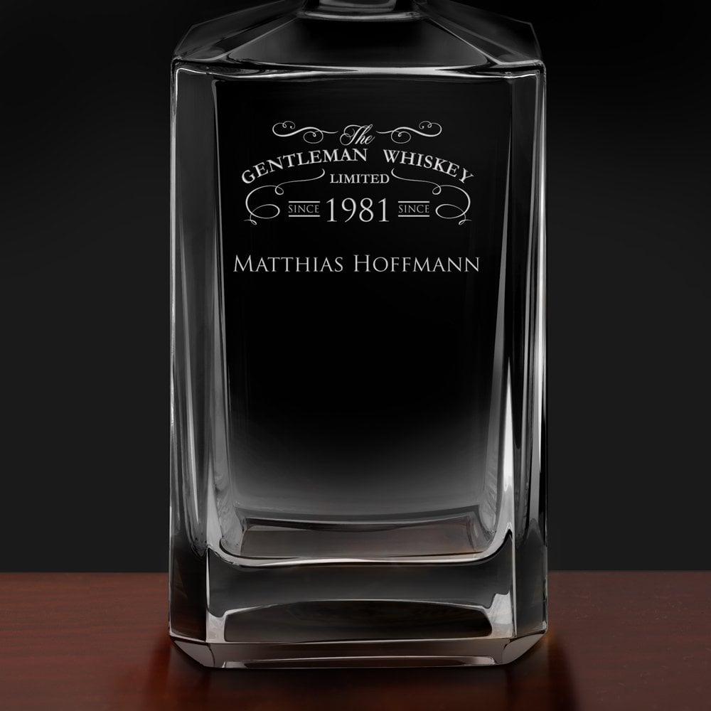 Bourbon Whisky Karaffe mit Gravur für einen Gentleman zum Jubiläum