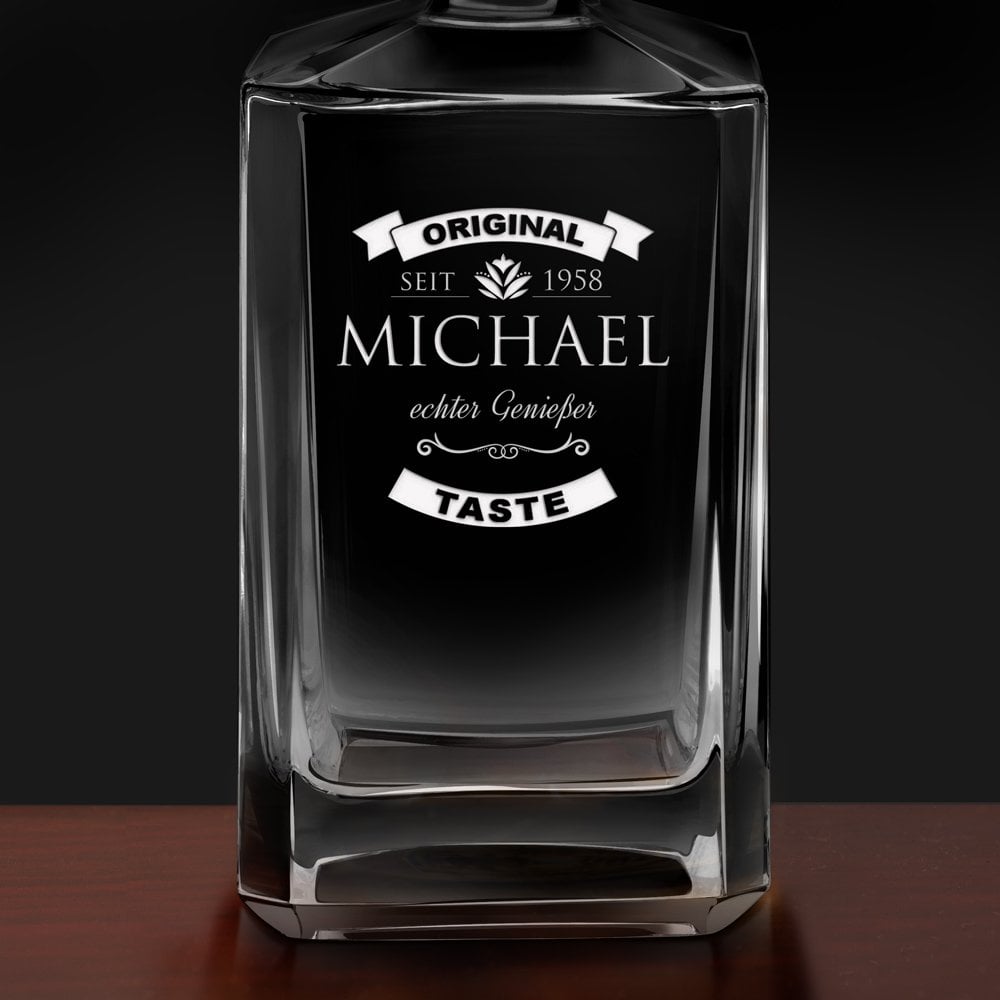 Bourbon Whisky Karaffe mit Gravur für einen Whiskygenießer zum Jubiläum