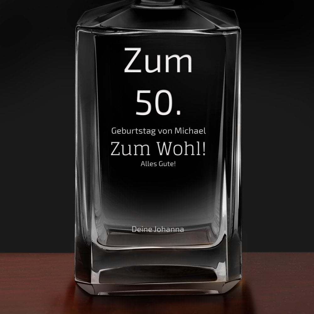 Bourbon Whisky Karaffe mit Gravur für ihn zum 40. Geburtstag