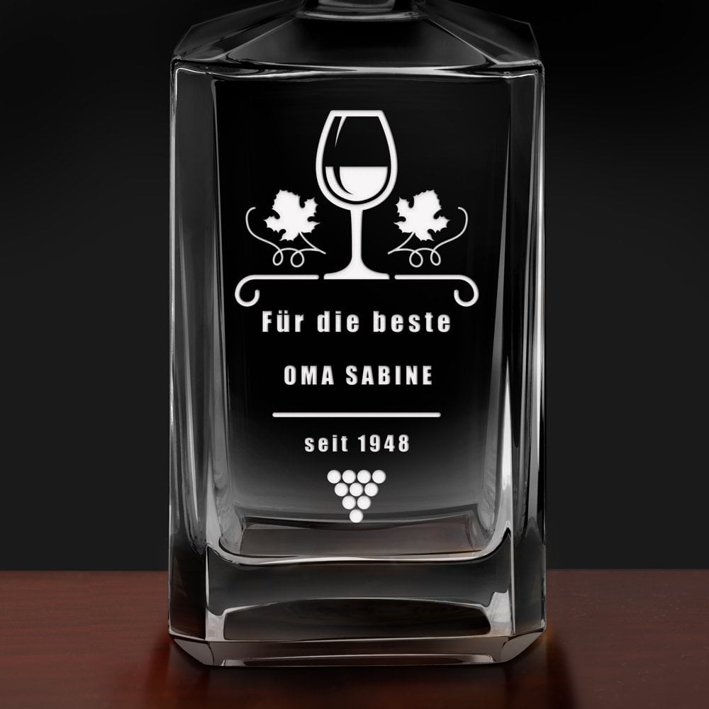Bourbon Whisky Karaffe mit Gravur für Ihren Opa zum Geburtstag