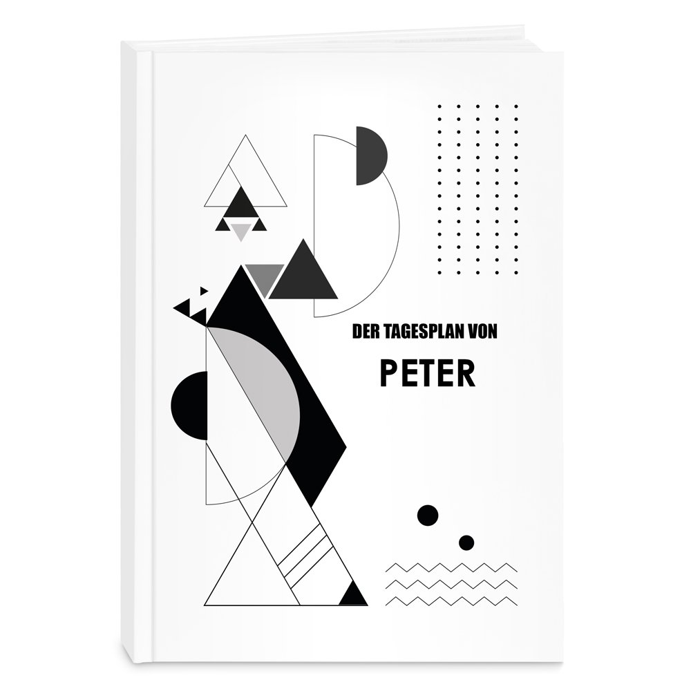 Undatierter Terminplaner im Hardcover im A5-Format für einen Mann, Geometrisches Motiv