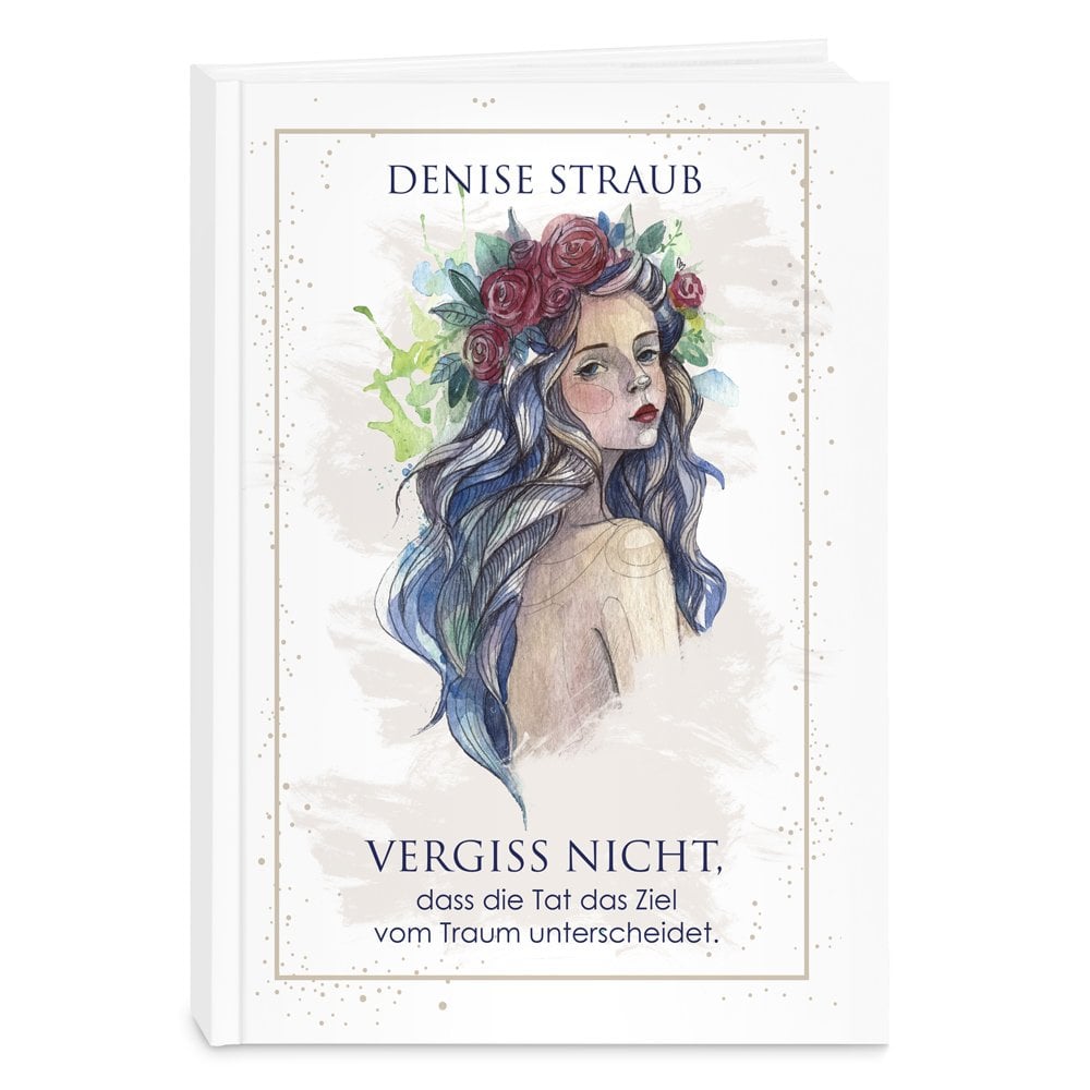 Undatierter Terminplaner im Hardcover im A5-Format für eine Freundin, Damenmotiv