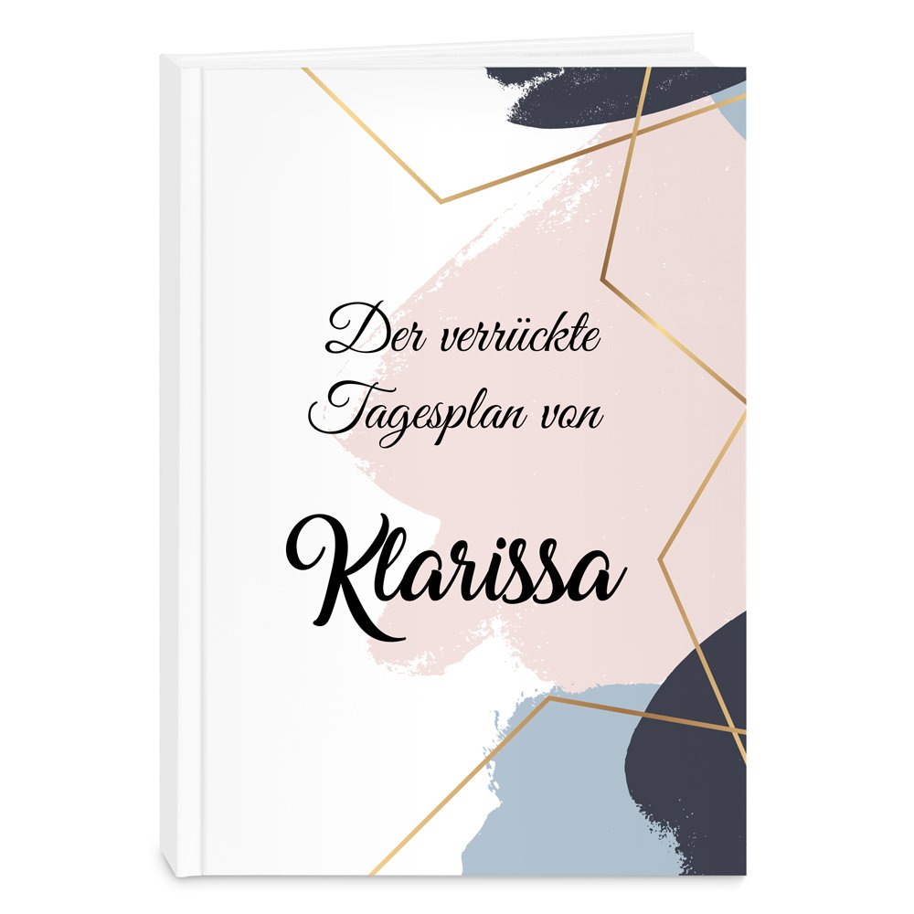 Undatierter Terminplaner im Hardcover im A5-Format für Ihre Freundin, Gold-Motiv