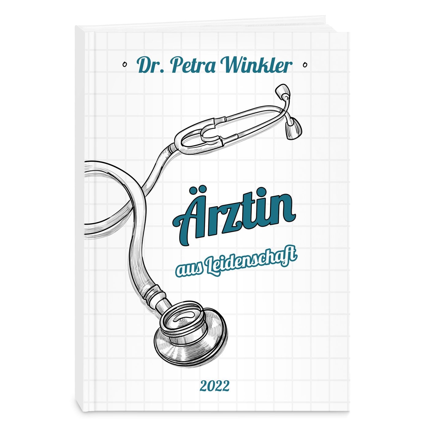 Undatierter Terminplaner im Hardcover im A5-Format für eine Ärztin als Danksagung