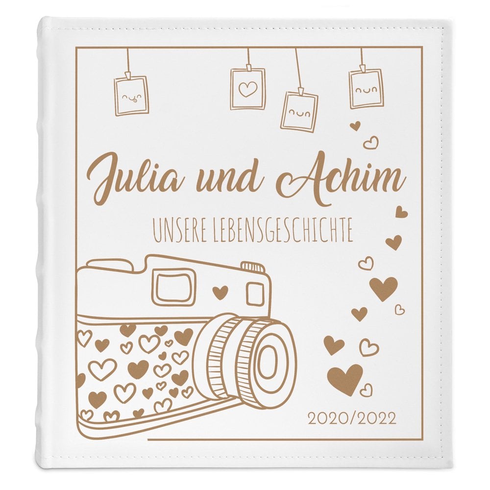 Fotoalbum mit Aufruck zum Einkleben für ein Paar zum Jahrestag, zur Hochzeit