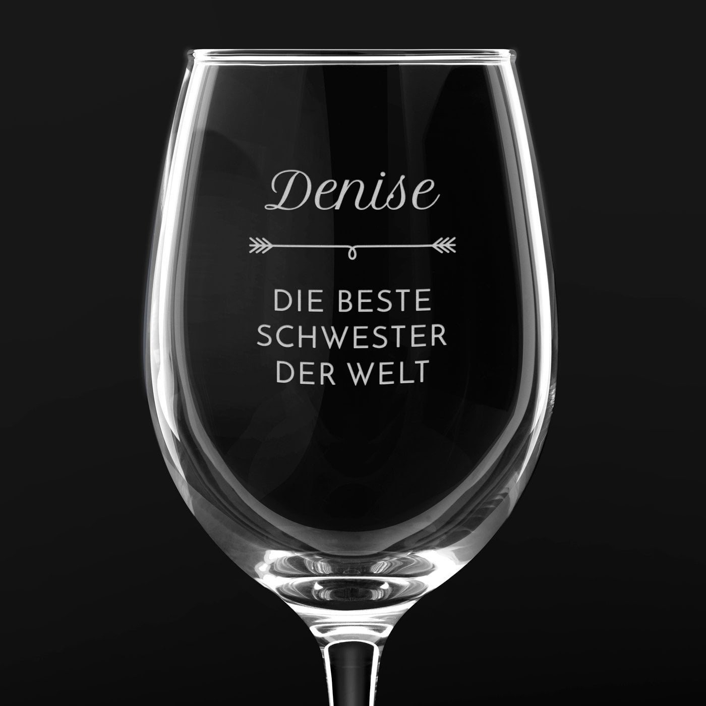 6er Weingläser Set mit Gravur für Ihre Schwester