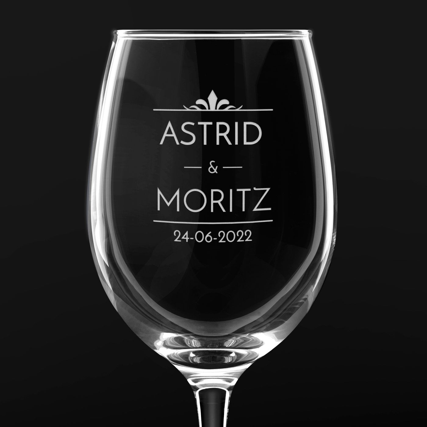 6er Weingläser Set mit Gravur für ein Paar zur Hochzeit, zum Jubiläum