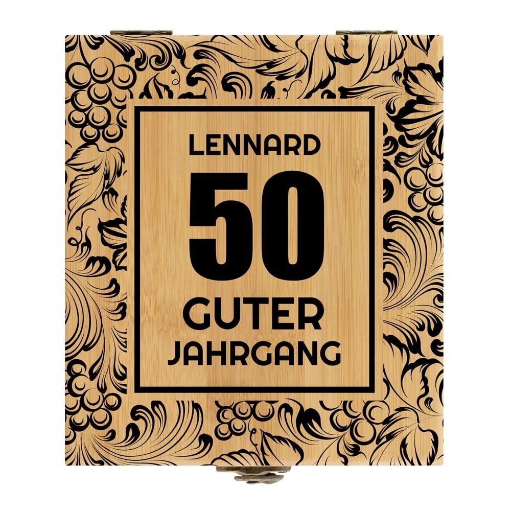 4er Weinzubehör-Set mit Aufdruck für ihn zum 50. Geburtstag Jubiläum