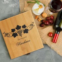 4er Weinzubehör-Set mit Aufdruck für ein Paar zur Hochzeit zum Jahrestag Weinpflanze