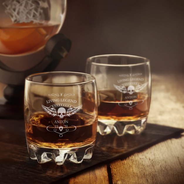 Sylvana 6er Whisky Gläser Set mit Gravur für einen Motorradfan