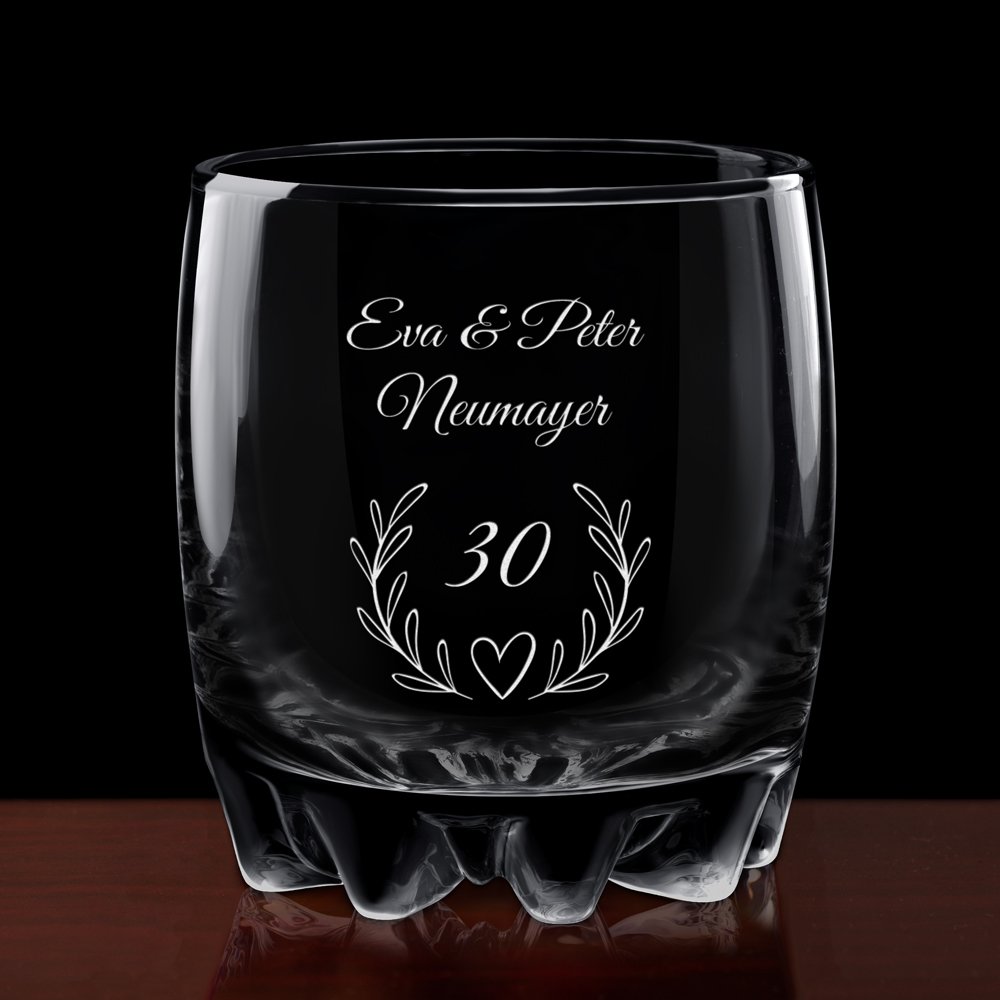 Sylvana Whisky Glas mit Gravur für ein Paar zum 30. Hochzeitstag