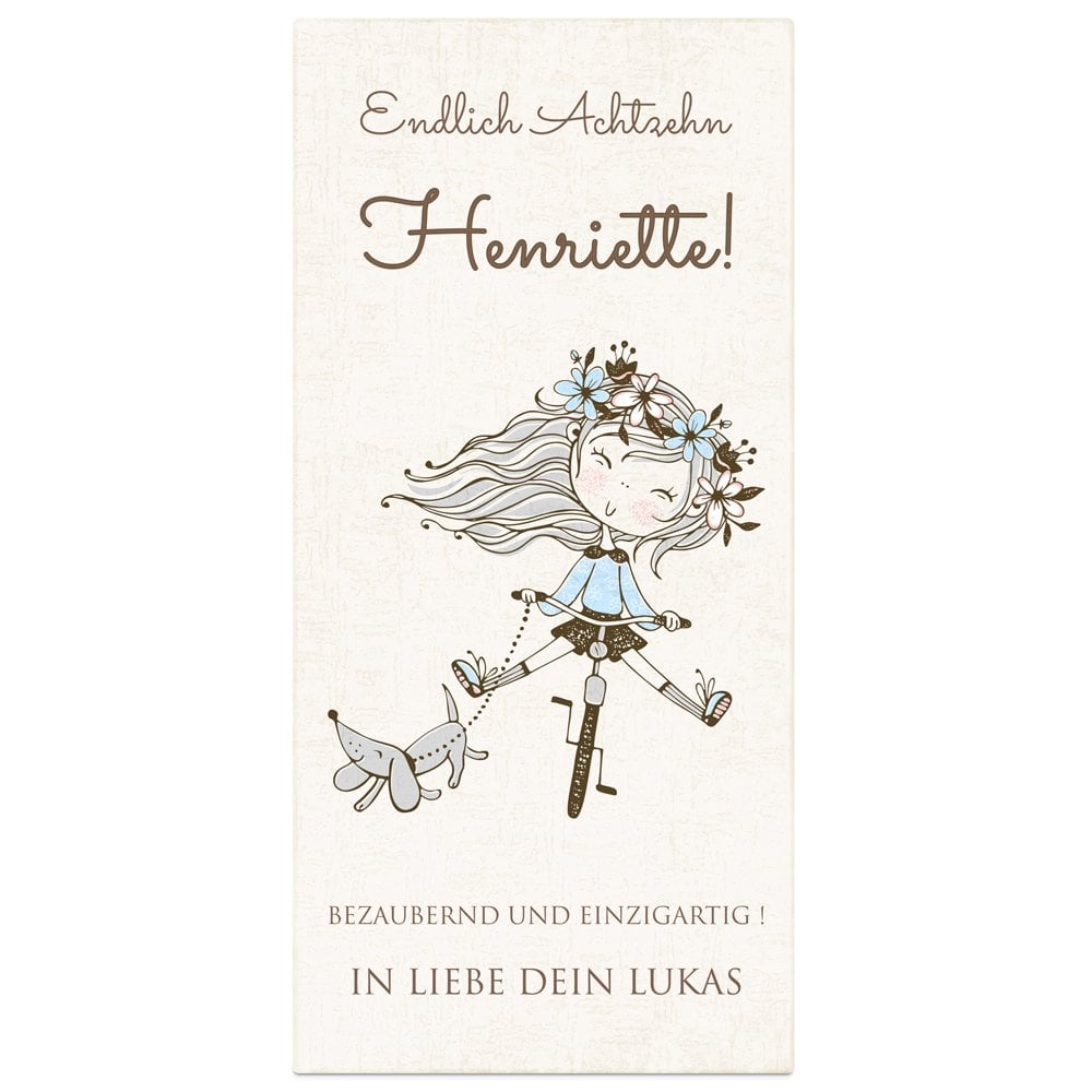 Ewige Rose aus Glas und Metall in Gechenkschatulle mit Aufdruck für sie zum 18. Geburtstag