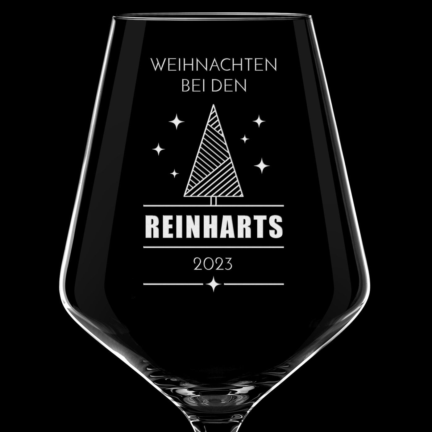 Avant-Garde Weinglas mit Gravur für ein Paar zu Weihnachten